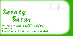 karoly batar business card